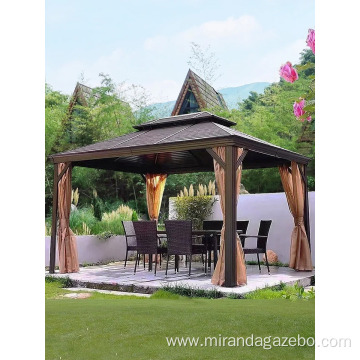 Solid Roof outdoor Galvanized Luxury Iron Roof Gazebo